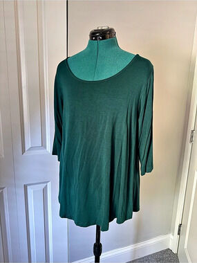Windhorse Green Scoop Neck Tunic L/XL Like New Layer Emerald Green Casual